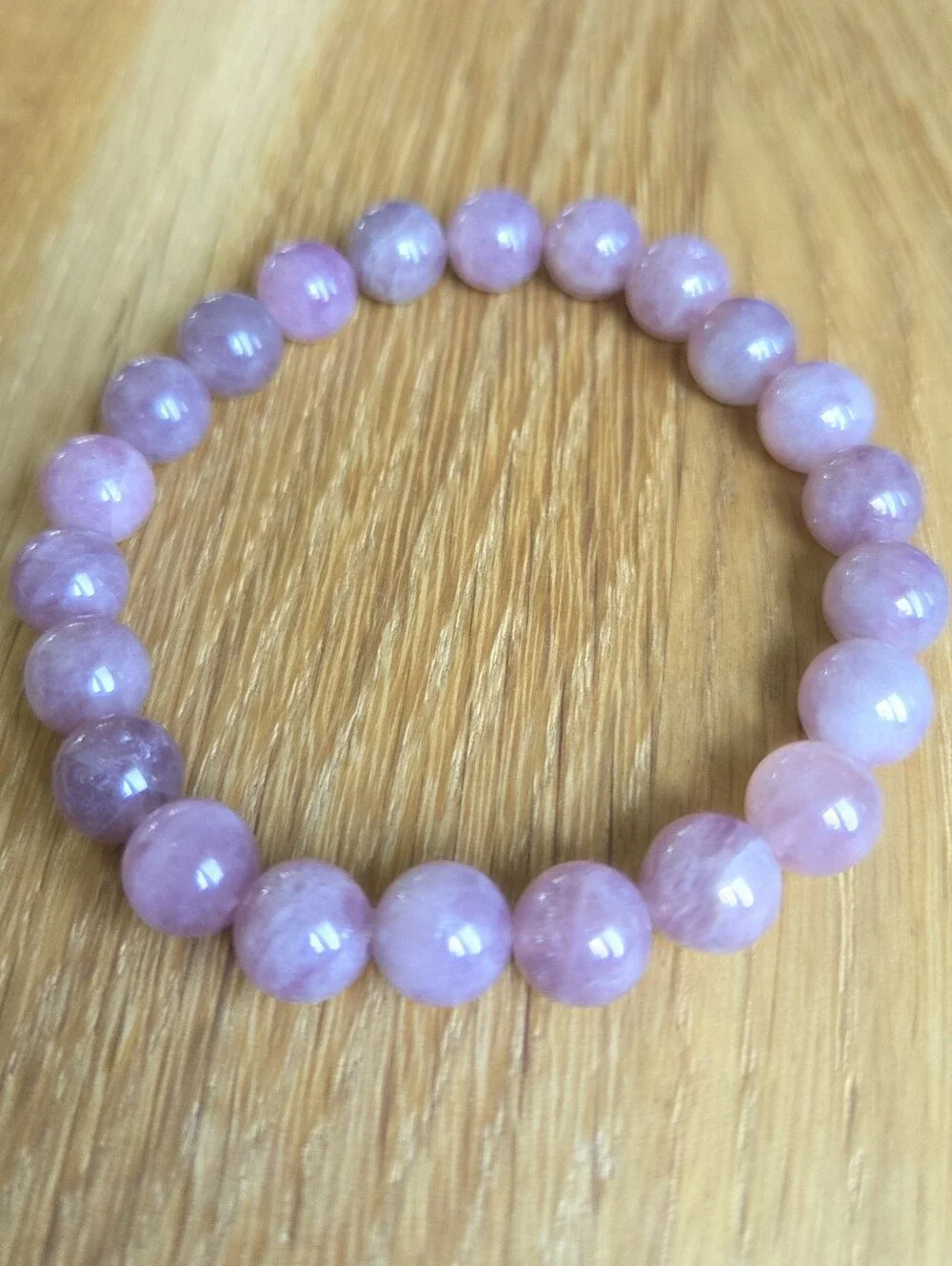 Rose Quartz Beaded Stretch Bracelet | Handmade